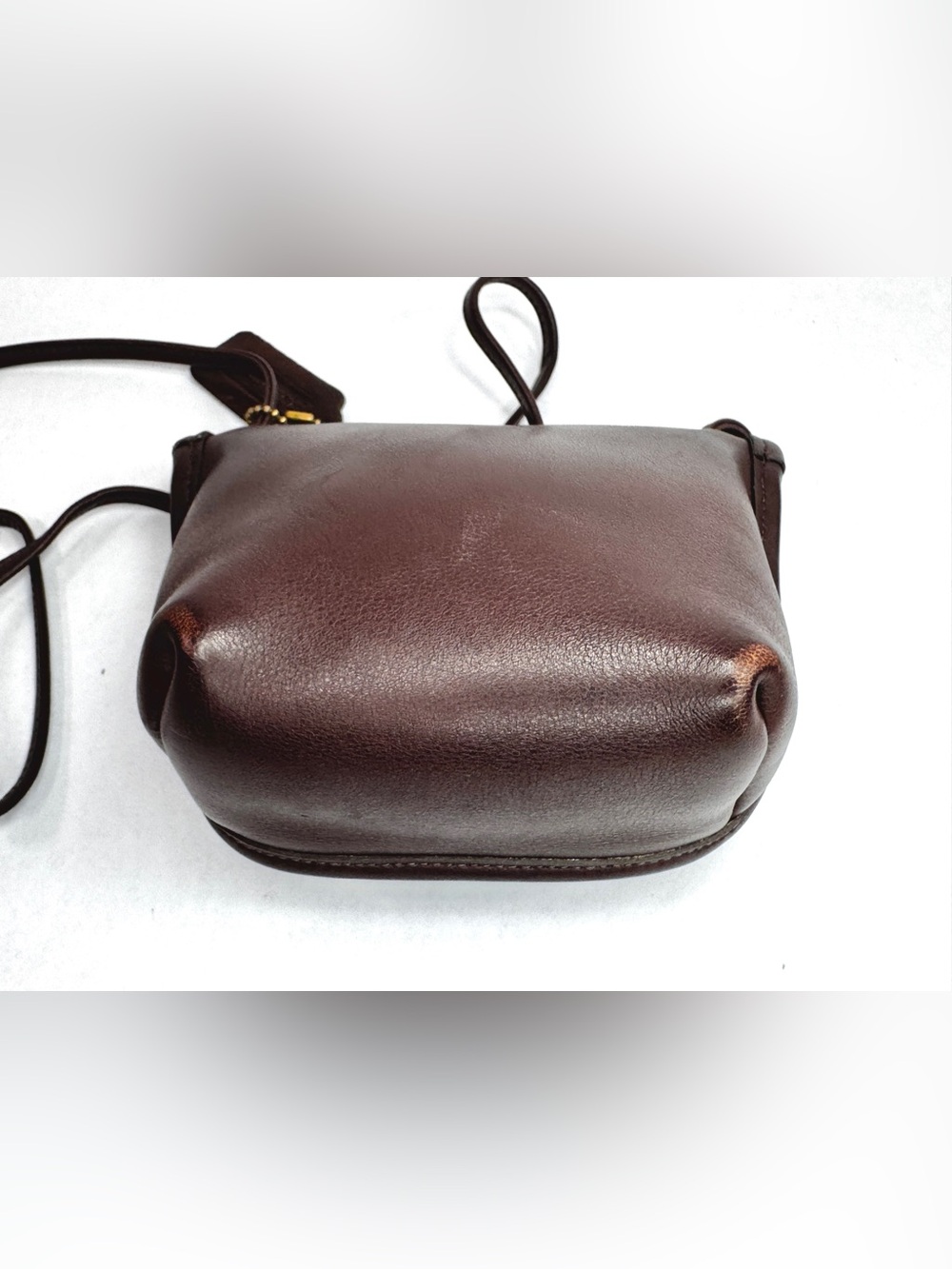 Vintage Coach Everett 9934 Brown Glove-Tanned Leather Turnlock Crossbody Bag - Picture 7 of 14